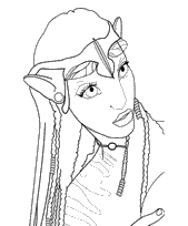 coloriage avatar neytiri portrait